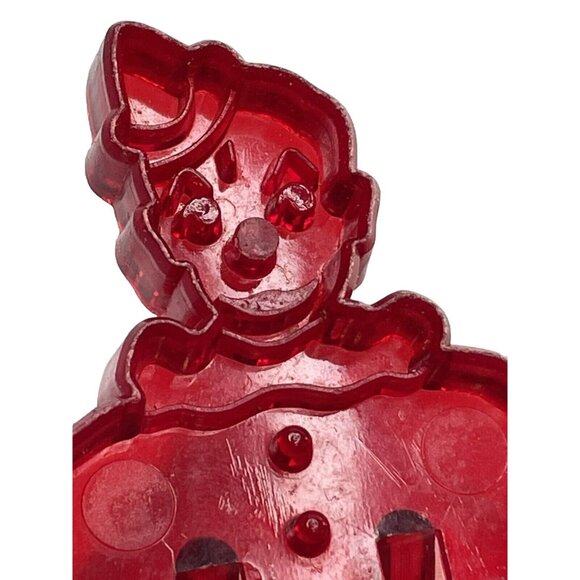 Clown Educational Products Company Red Plastic Cookie Imprint Cutter 4" Vintage - Picture 7 of 7